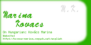 marina kovacs business card