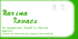 marina kovacs business card